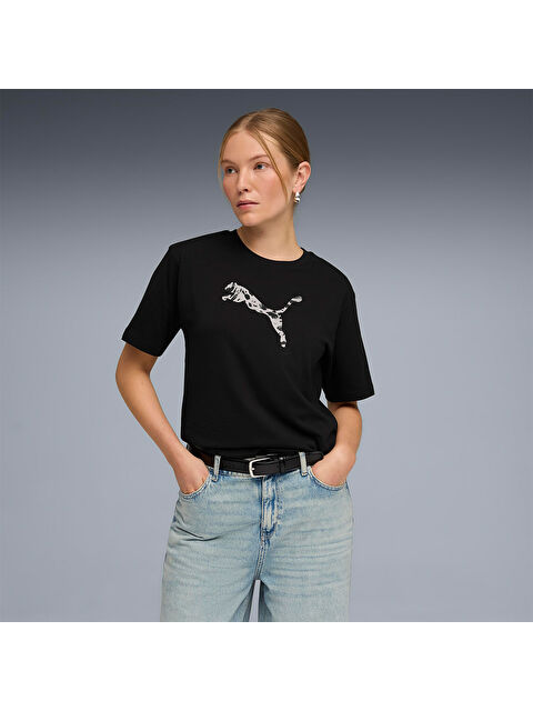 Puma Essential Graphic Animal Kadın Siyah Tişört