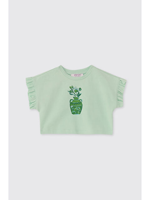 Panço Kız Bebek Kısa Kollu Mint Tişört - S000525864-1180