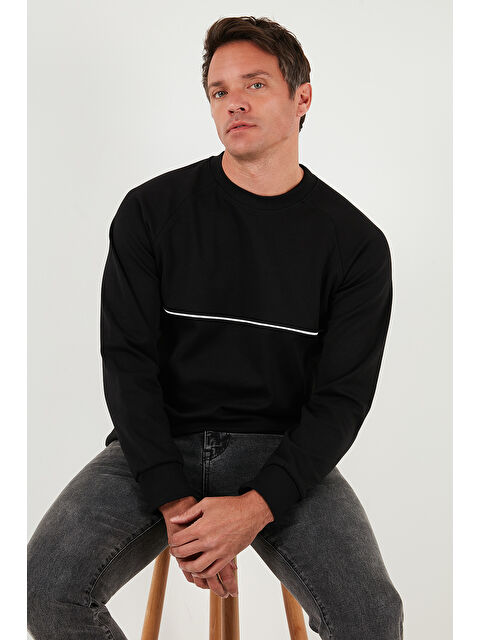 Buratti Pamuklu Şerit Detaylı Relaxed Fit Bisiklet Yaka Sweat 5901227 - S000450988-19351