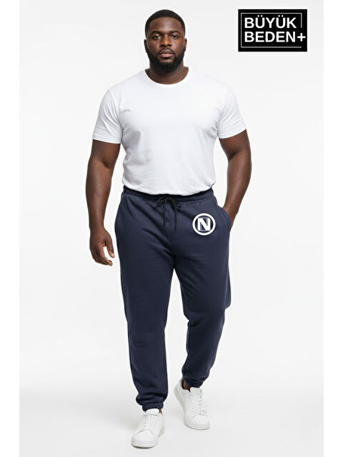 Süperlife Erkek Büyük Beden N Logolu Paça Lastikli Rahat Kesim Jogger İnce Eşofman Altı SPR26BEA951-4 - S000487463-23093