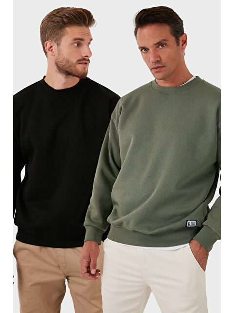 Buratti Regular Fit Bisiklet Yaka Şardonlu 2'li Paket Sweat 5905255S2 - S000436828-37308