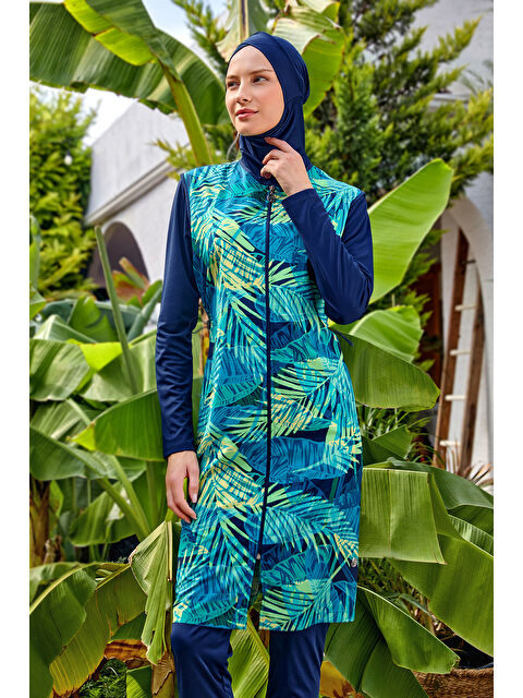Rozamay Tam Kapalı Tesettür Mayo 3309 Koyu Lacivert - S000433268-29672