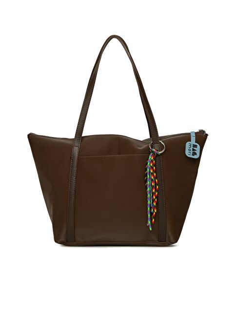 Bagmori Renkli Püskül Detaylı Saten Tote Çanta - S000088283-19413