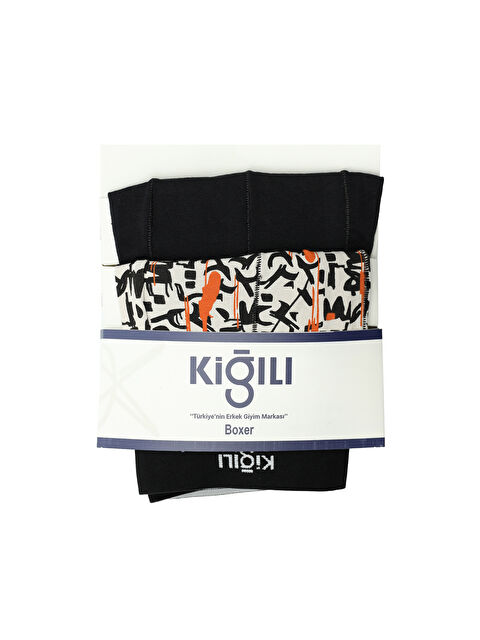 Kiğılı 2'li Pamuklu Desenli Boxer Seti - S000494044-20600