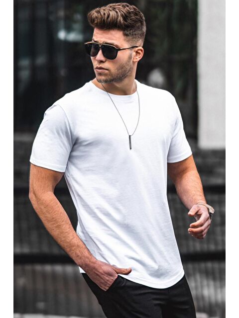 Madmext Beyaz Erkek %100 Pamuk Tişört 4951 - S000014638-20063
