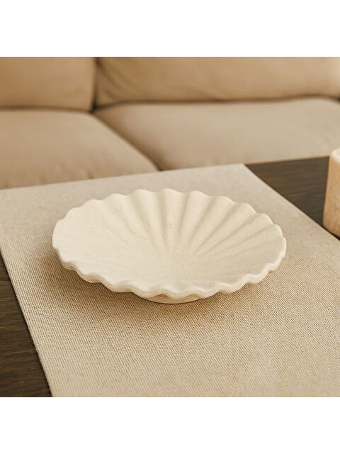 Evidea Deco Olite Dekoratif Tabak - Bej - 26 cm - S000413361-19928