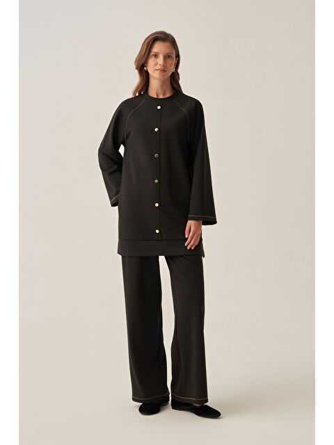 ALLDAY Siyah-Gold Çıtçıtlı Pantolonlu Takım - S000501433-19351