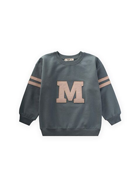 CİGİT Aplikeli Sweatshirt 3-9 Yaş Çağla Yeşili - S000400524-14939