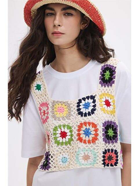 Sherin Renkli Patchwork Bluz - S000410587-23173