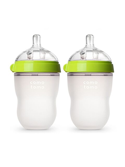 Comotomo Türkiye Antikolik Silikon Biberon 2'li 250ml Yeşil- Orta Akışlı (3-6 AY) - S000317499-18194