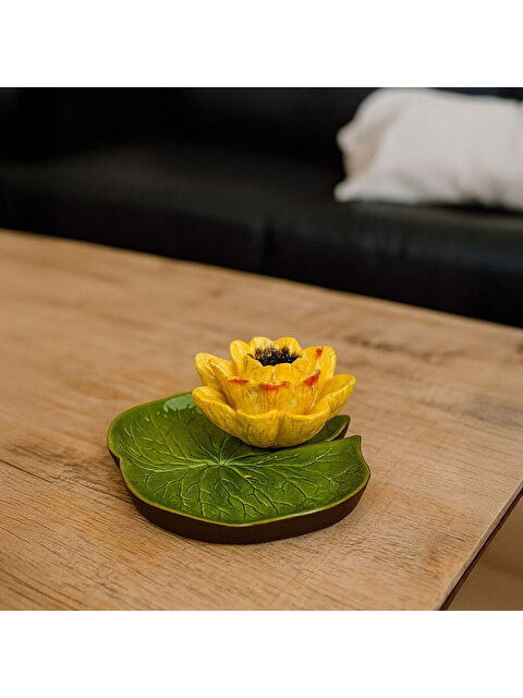 Evidea Deco Lotus Dekoratif Tabak - Sarı - 12 cm - S000413369-20072