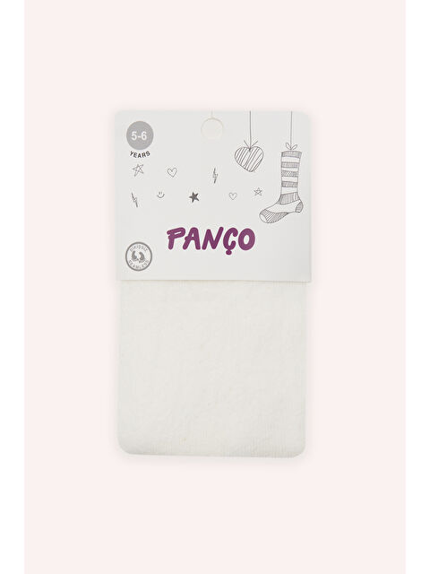 Panço Kız Çocuk Pamuklu Ekru Külotlu Çorap - S000525868-19965