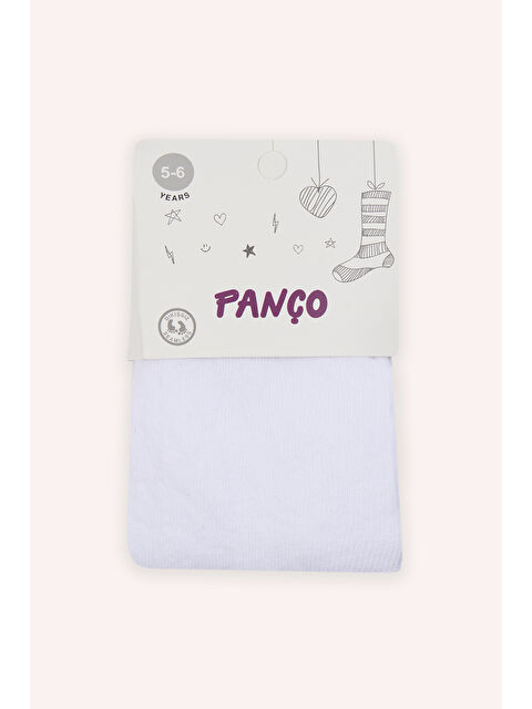 Panço Kız Çocuk Pamuklu Beyaz Külotlu Çorap - S000525868-20063