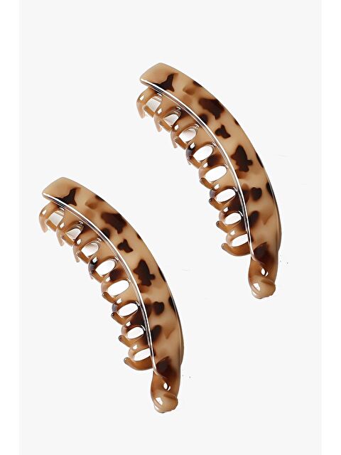 New Obsessions Plastik Büyük Taraklı Leopar Muz Toka- 2 Adet