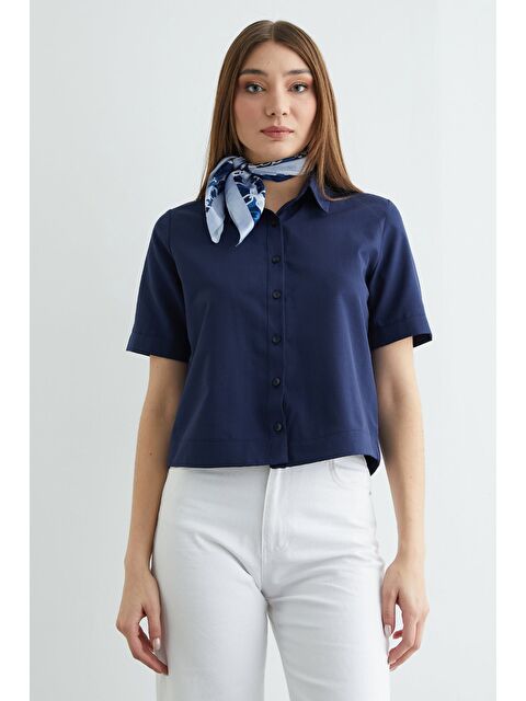 Fullamoda Basic Kolu Ve Beli Manşetli Crop Gömlek - S000503914-21164