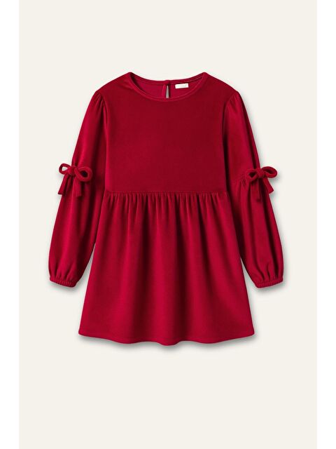 MİNİNİO Kız Çocuk Kadife Elbise - Kırmızı - S000486739-20045