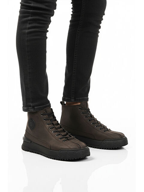 Bulldozer Antrasit Nubuk Hakiki Deri Kaymaz Erkek Bot 260014 M - S000461575-26298