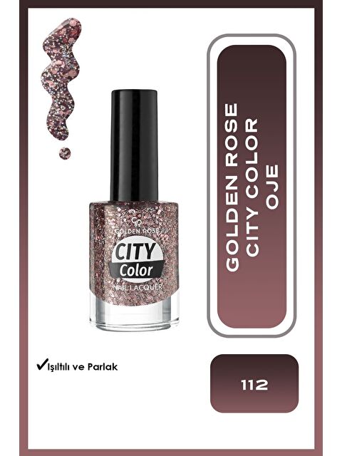 GOLDEN ROSE City Color Nail Lacquer Glitter No: 112 - Işıltılı Oje