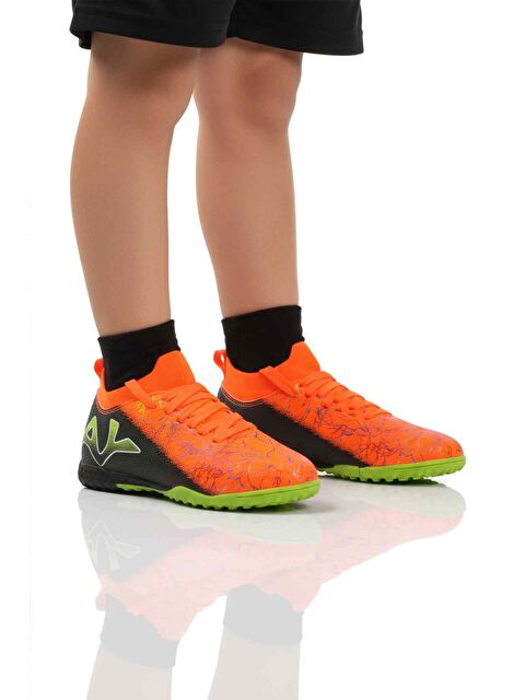 Playup Turuncu Siyah Bilekten Çoraplı Erkek Çocuk Halı Saha Ayakkabısı FH-252-153 F - S000461607-20013