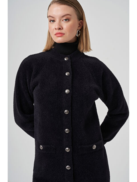 Nuss Cep Detay Angora Hırka 7008 Siyah - S000478487-19351