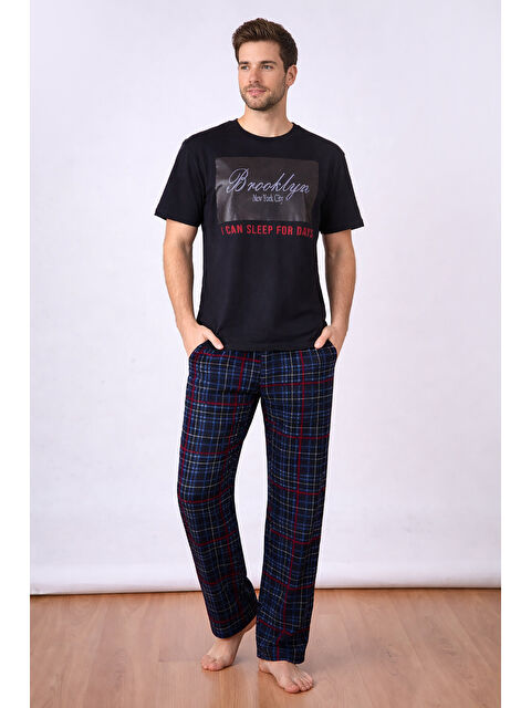 NBB Siyah Erkek Pijama Takım %100 Pamuk