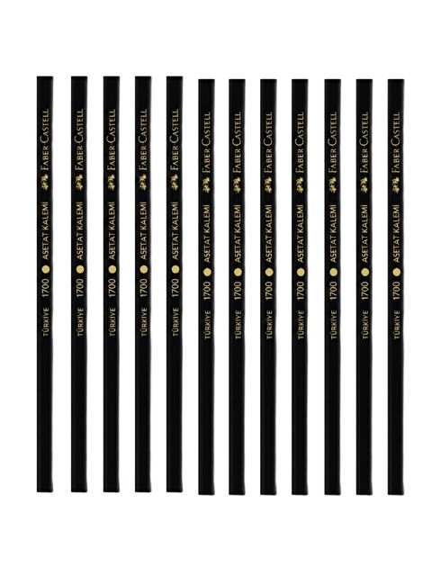 Faber-Castell 1700 Kurşun Asetat Kalemi Siyah 12 Adet - S000464134-19351