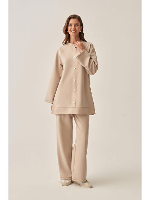 ALLDAY Bej-Gold Çıtçıtlı Pantolonlu Takım - S000501433-19928