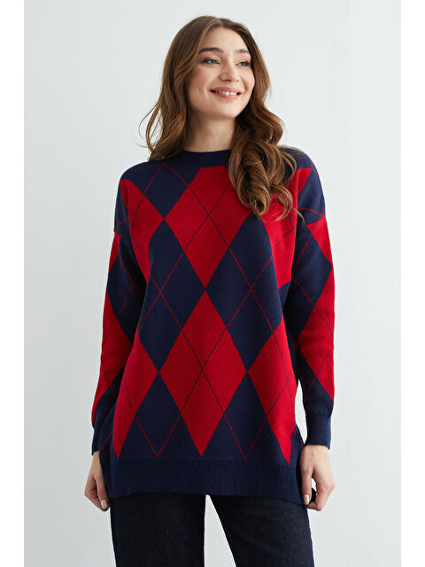 Fullamoda Fullamodest Baklava Desenli Triko Tunik - S000503917-21164