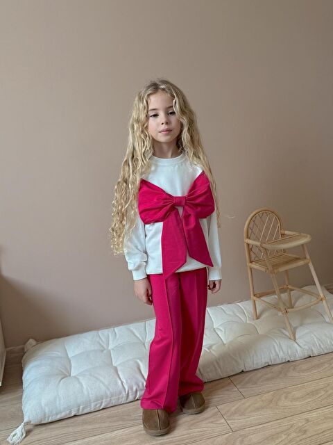 carla10 Kız Çocuk Fiyonk Detay Pamuklu Alt Üst Takım Fuşya - S000492856-18686