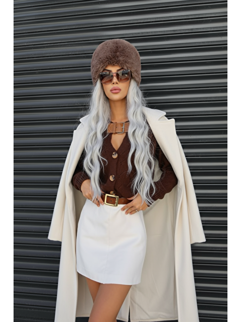 She Wears Yakası Kemer Detaylı Düğmeli Triko Hırka E-140 - S000473615-19413