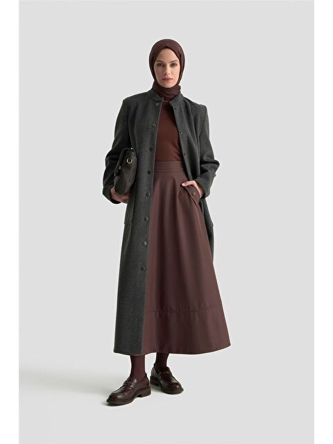 ARMİNE Hakim Yaka Kaşe Kap 25Kd1124 Gri - S000466883-20600