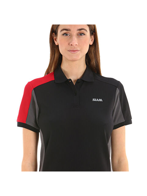 Slam Act Ws Logo Tactel Polo Kadın Siyah Polo Tişört - S000503919-19351