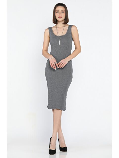 Gülseli Kaşkorse Kare Yaka Askılı Elbise - S000299413-33408