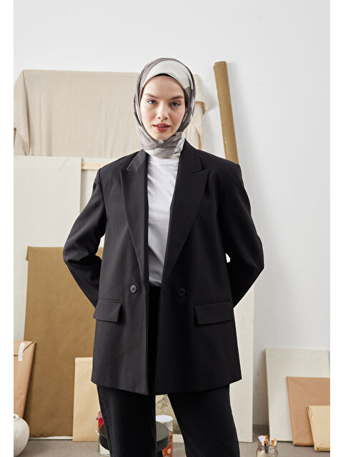 Fresh Scarfs Color Mıx Desen Pamuk İpek Eşarp Gri - S000422862-20600