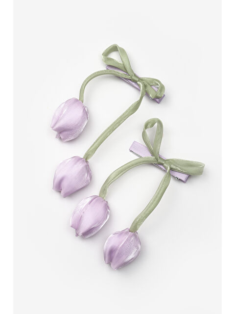 Le Mabelle Lila Lale Figürlü 2'li Kız Çocuk Klips Toka