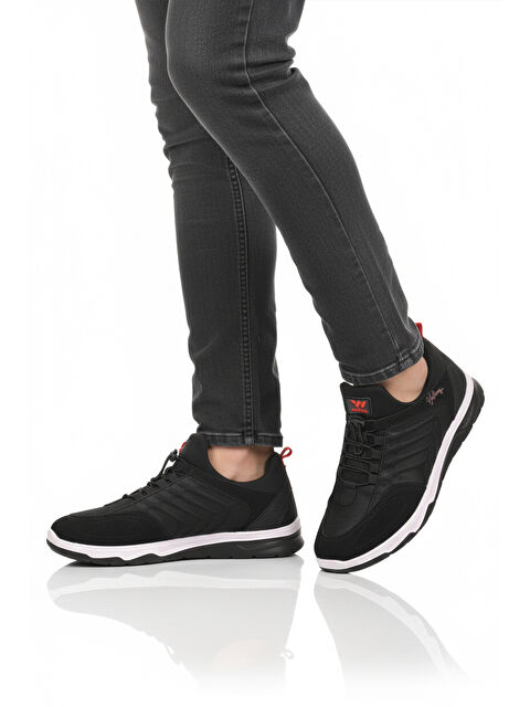Walkway Siyah Kırmızı Elastik Bağcıklı Hafif Esnek Erkek Spor Ayakkabı Dong 2534 M - S000461570-19351