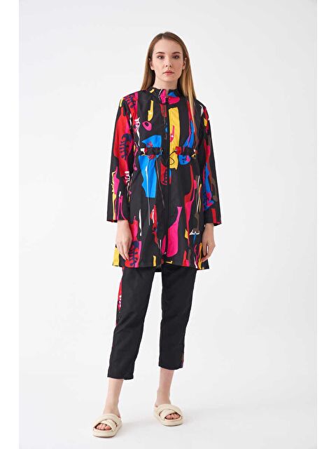 Mevra Stoperli Lia Desen Tesettür Mayo Siyah - S000510737-19351