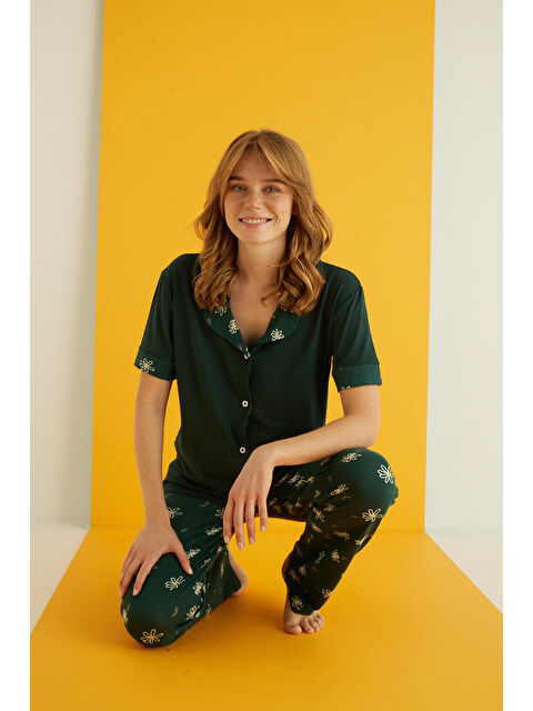 Elitol Bamboo Düğmeli Pijama Takımı 7053-20 - S000393276-17703