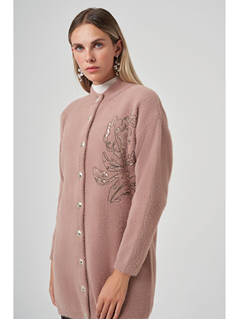 Nuss Nakış İşleme Detay Hırka 7007 Vizon - S000478499-26429