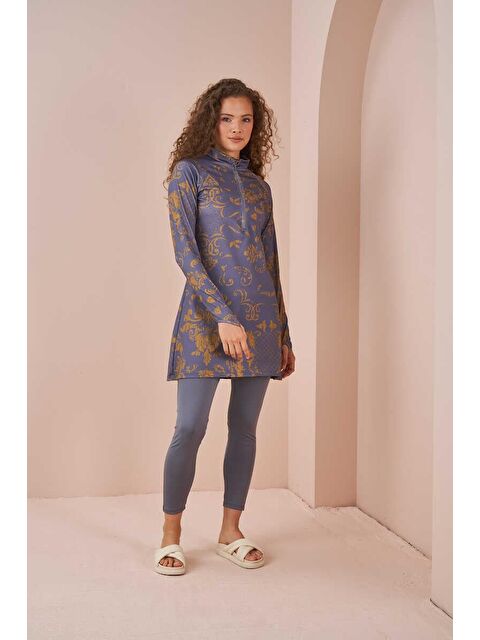 Mevra Çini Performans Tesettür Mayo Takımı Gri - S000510741-20600