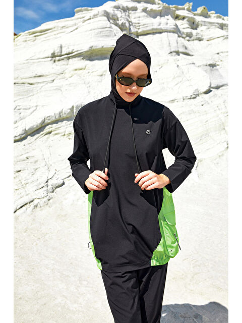 Remsa Spor Elastan Tam Kapalı Tesettür Mayo Selby 1204 Siyah - S000366000-19351