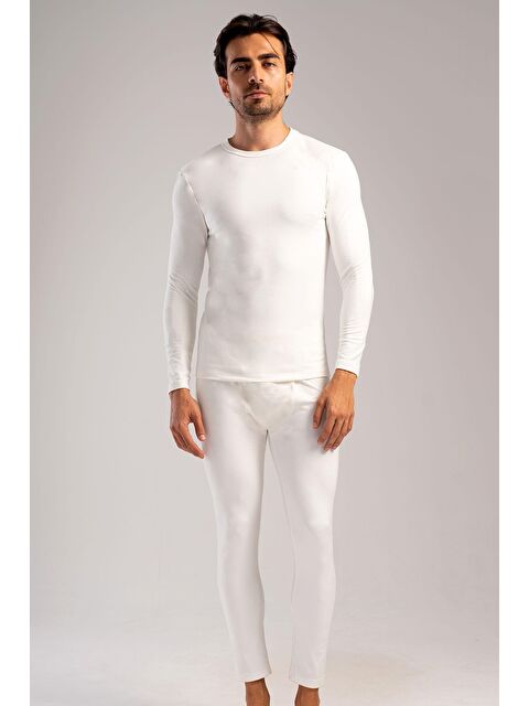 C&City Erkek Uzun Kol Bisiklet Yaka Termal İçlik Takım 405153 / 409002 Ekru - S000281375-19965