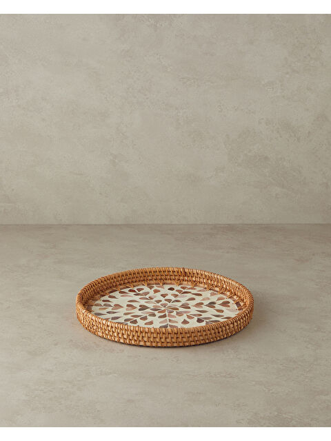 English Home Louice Sedefli Rattan Tepsi Kahverengi - S000486759-19413