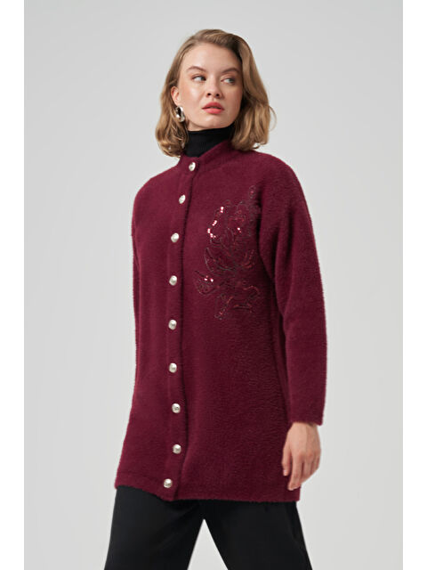 Nuss Nakış İşleme Detay Hırka 7007 Bordo - S000478499-19951