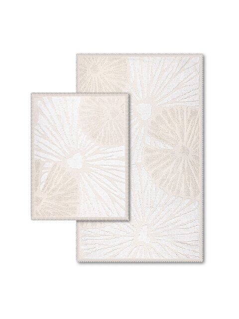 Bluenity Angers Doğal Pamuklu 2'li Banyo Paspas Seti 60x100+50x60 Cm - Beyaz - S000458468-20063