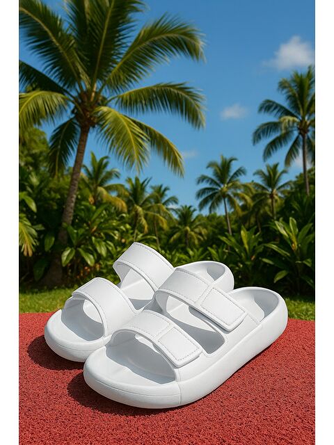 MODAFRATO MERCAN Unisex Cırtlı Terlik Deniz Plaj Havuz Terliği Yumuşak Rahat Taban - S000487011-20063