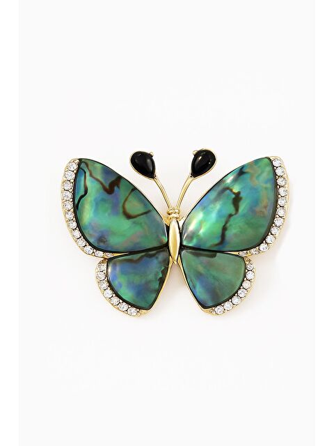 New Obsessions Abalon Kelebek Modelli Broş Yaka İğnesi - S000392969-20076