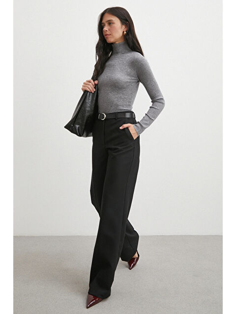 Never More Yüksek Bel Klasik Pantolon Siyah - S000467704-19351