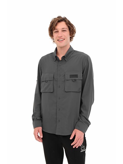 Lumberjack ML HEST 60C-QA1000 4FX Gri Erkek Uzun Kollu Gömlek - S000441005-20600