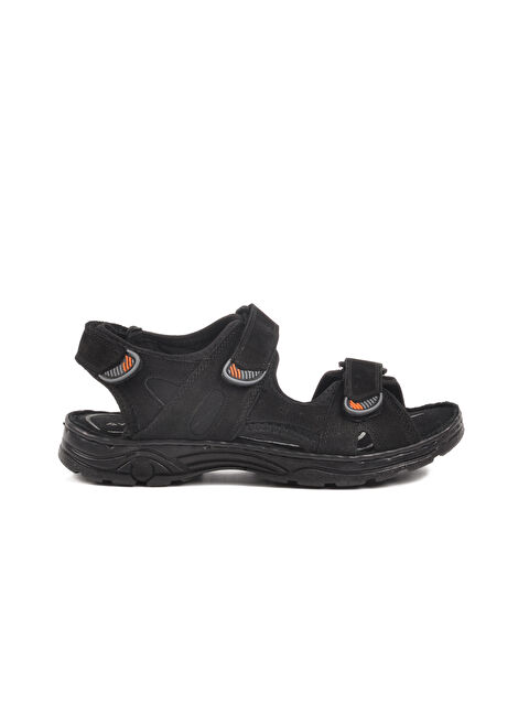 Ayakmod Siyah Nubuk Erkek Çocuk Cırtlı Spor Sandalet 1305 G - S000389323-22238